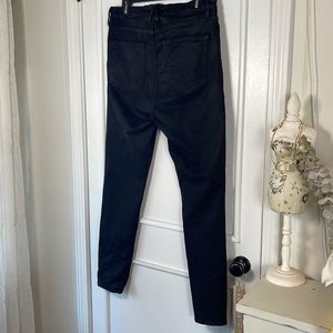EUC Good American "Good Legs" Black Wax Coated Jeans 16 $169